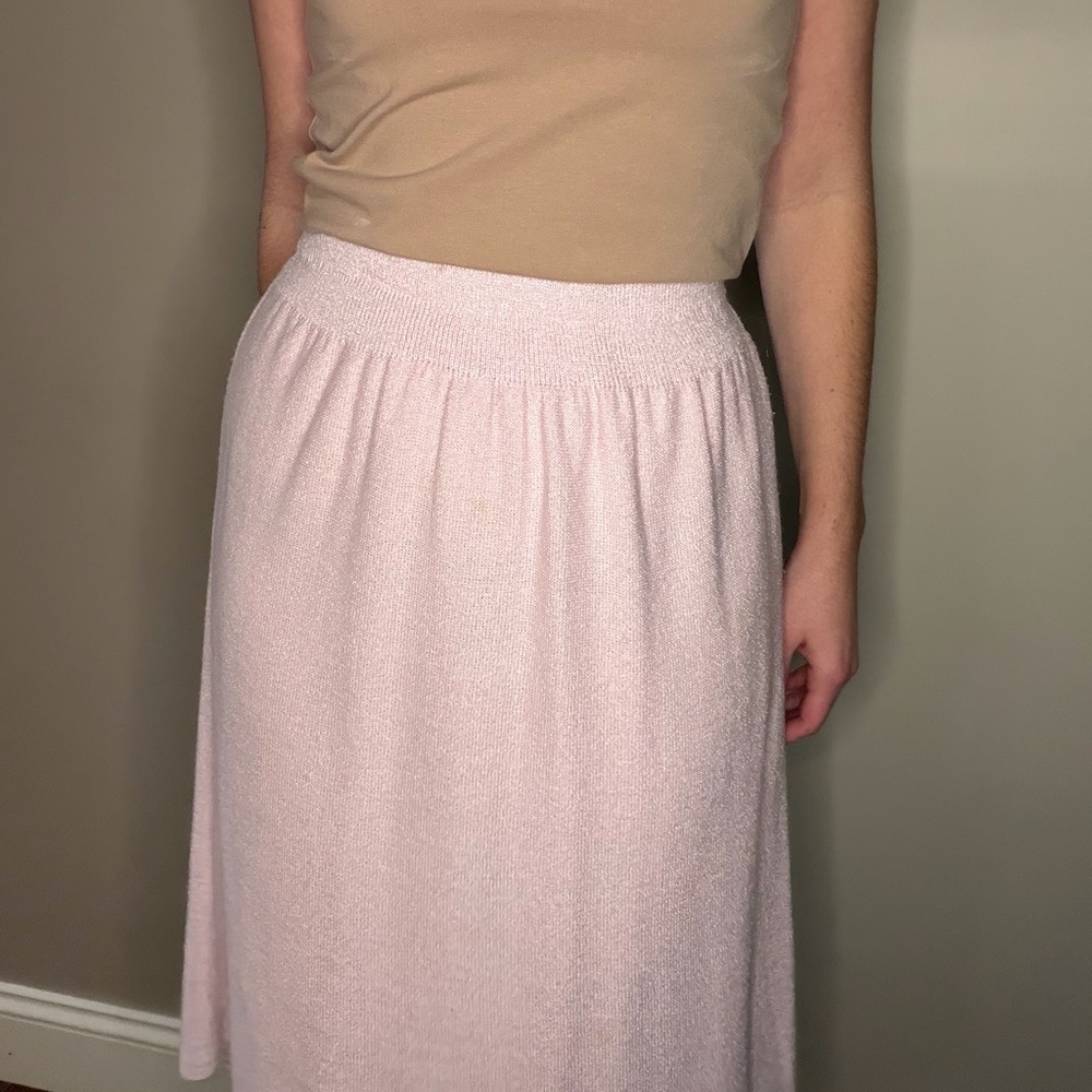 Vintage Dainty Pink Cinched Waist Women's Terry Cloth Skirt